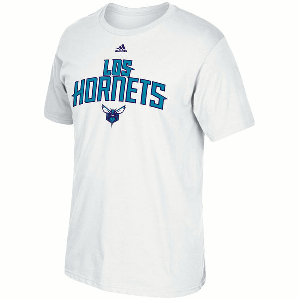 NBA Men Charlotte Hornets adidas Noches EneBeA TShirt White->nba t-shirts->Sports Accessory